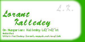 lorant kalledey business card